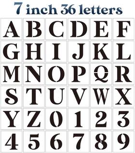 B09hpfhc42 Yamcyh 7 Inch Letter Stencils For Painting On Wood Alphabet And Number Drawing