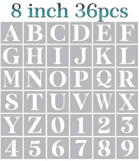 B09hpfvg2s Yamcyh 8 Inch Large Letter Stencils - Alphabet For Painting On Wood Walls Diy Craft
