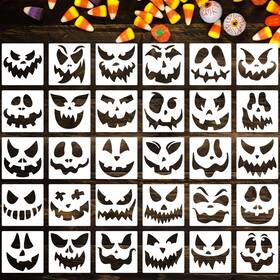 B0b5pjpw6c Yamcyh 6 Inch Reusable Pumpkin Face Stencils For Carving Halloween Decor And Crafts