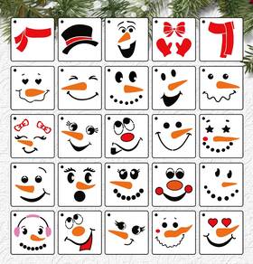 Sf-25p Yamcyh Sf-25p/3in Snowman Face Stencils For Painting 3 Inch Christmas Crafts Xmas H