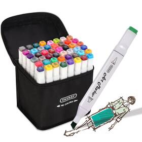 B0d7ytznrf Yasnay 48 Colors Dual Tip Alcohol Markers For Kids And Adults - Art/drawing/colori