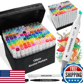 B0f38g6712 Yawahome Alcohol Markers Set 120 Colors Adult Coloring Books And Sketching