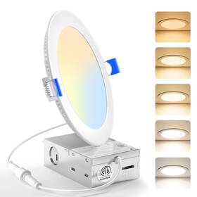Mbd-6in-5cct Yayit 1 Pack 6 Inch 5cct Ultra-thin Led Recessed Ceiling Light With Junction Box 2