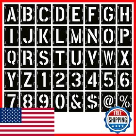 B097cvdqfr Yeajon 3 Inch Letter Stencils 42 Pcs Reusable Alphabet Number Symbol Craft