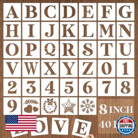 B0bgdmp6h9 Yeajon 8 Inch Letter And Number Stencils 40 Pcs Alphabet Drawing Templates Reusable