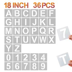 B0btpqdn27 Yeajon 18 Inch Letter And Number Stencils 36 Pcs Alphabet Art Craft Templates