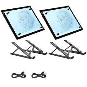 Yescom 11ldb001-14in.v2x2 A4 14 Inch Diamond Painting Led Light Pad Box Tracing Artist Drawing 2 Packs