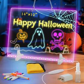 Yhwois 768913521356 Led Drawing Board Light Up Whiteboard With 7 Colors 14x10 Acrylic Glow