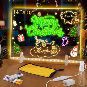 Yhwois 768913521363 Lumiboard Led Drawing Board With 7 Colors 14 Inch X10 Acrylic Dry Erase L