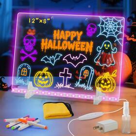 Yhwois 768913521370 Lumiboard Led Drawing Board With 7 Colors 12 Inch X8 Acrylic Dry Erase Li
