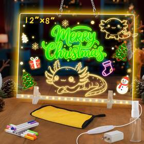 Yhwois 768913521387 Lumiboard Led Drawing Board With 7 Colors 12 Inch X8 Acrylic Dry Erase Li
