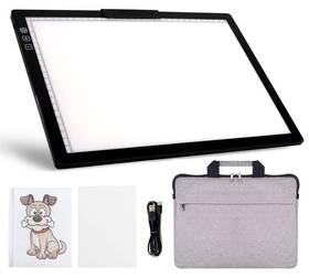 Yingwond 717981386442 Rechargeable A4 Led Light Pad With Padded Case Tracing Box Riser Sta