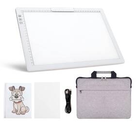 A4-d28 Yingwond White Rechargeable A4 Led Light Pad With Padded Case Tracing Box Riser Sta