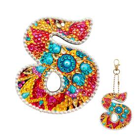 Yoya 798610739587 5d Diamond Painting Keychain Letters Diy Full Drill Onesize S Color