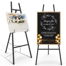 B0fj7wxbpt Yozoia Heavy Duty Black Metal Easel Stand For Sign And Art Display - Adjustable Chain