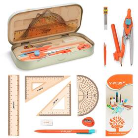 Yplus 600609870198 Geometry Set For Students Math Protractor Compass With Rulers Mechanical Pen