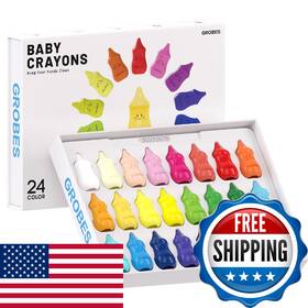 B0fspqmjrk Ysnysn 24 Colors Toddler Crayons Non-toxic Unbreakable Easy Grip For Toddlers 1