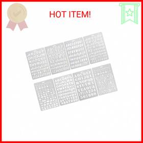 Yuecoofei 050132794940 Pack Of 8 Plastic Alphabet Letter Number Drawing Painting Stencils Scale Templat