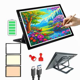 Yuzamoor 029082250943 A3 Wireless Rechargeable Tracing Light Pad 3-colors And 8-level Adjustable Bri