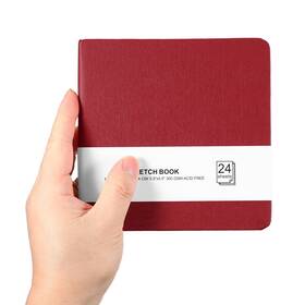 Zaplyte 614553330127 5.5x5.5 Inch Small Sketchbook Mini Watercolor Paper Pad Dark Red