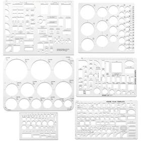 Templates001 Zasukol 6pcs Circle Templates For Drafting Flexible Stencils With Geometric Sh