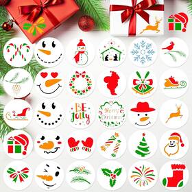Zvtfat016 Zayvor 30pcs Reusable Christmas Snowman Face Stencils 3x3 Inch For Painting On Wood