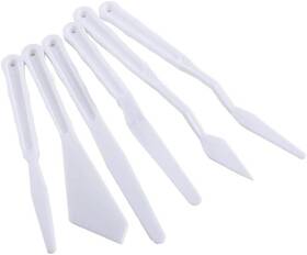Zhangyihot 725670907458 6 Pcs White Palette Knives Color Mixing Flexible Artist