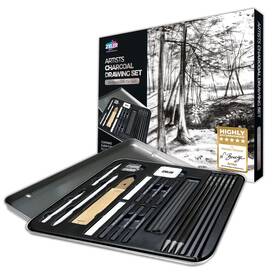 09299538 Zieler Artists Charcoal Drawing Set 24-piece Gift Tin The Ideal Start