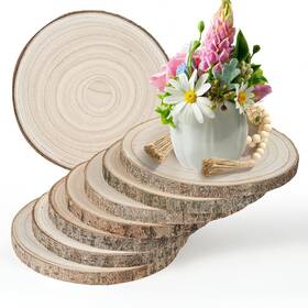 Hh788 Zkhob 8-pack Wood Slices 7-8 Inch Centerpieces For Tables Wooden Rounds With P