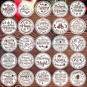 B0chdt3mqf Zosylley Small 4-inch Christmas And Xmas Holiday Stencils For Painting On Wood Crafts