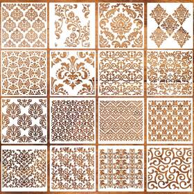 B0cr6cwd5f Zosylley Damask Stencils 6 Inch Reusable Layering Templates For Wood Furniture Canvas Fabric