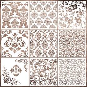 B0djnh1sgk Zosylley 12 Inch Large Damask Wall Stencil Reusable Texture Painting Furniture Fabric Craft