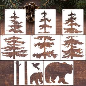 B0dk36qj1k Zosylley Large 39 Inch Pine Tree Stencils For Painting Wood Fence Giant Wall Skin