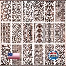 B0ds1r2tkv Zosylley Damask Reusable Texture Stencils For Crafts Mixed Media Background Decor - 80 Ch