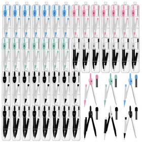 Cb050-01 Zuazaor 50 Packs Basic Geometry Compass In Bulk Mechanical Pencil Desiged With Etra L