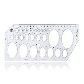 Zyhw 709112918875 Clear Plastic Mathematics Metric Ruler Ellipse Oval Shapes Drawing Drafting T