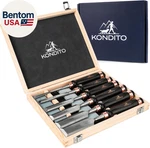 Professional Wood Chisel Set Complete Kit With CRV60 Steel Blades (6. Fixed Price $97.71.