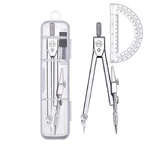 And Compass Set, Protractor, Silver. Fixed Price $6.29.