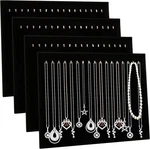 Certbuy 4 Pack Black Velvet Necklace Display Stand 17 Hooks Jewelry Holder. Fixed Price $32.11.