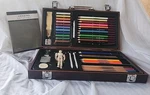Drawing Artist Set Masters Touch Sketch Colored Pencils Erasers Mannequin Box. Fixed Price $27.99.