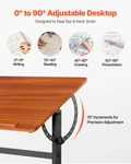 Drafting Table, Adjustable 90 Tilt Drawing Desk, Meeting. Fixed Price $112.59.