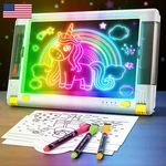 Geokay Rechargeable Led Drawing Board 15 Inch 9-COLOR Light Modes Neon Art. Fixed Price $69.16.