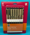 Sakura Pigma Micron Black Pens Archival Ink, 8 Count Set #30067, New. Fixed Price $16.75.