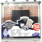 One Daler Rowney Simply 50 Piece Artist Sketching Set With Bonus Carrying Case. Fixed Price $33.99.