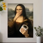 Funny Mona Lisa Bathroom Wall Art Humorous Toilet Paper Rustic Canvas Print. Fixed Price $119.99.
