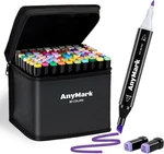 Anymark Alcohol Markers, 80 Colors Dual Tip Art Coloring Set For Adult B. Fixed Price $36.56.