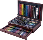 142 Pc Art Set With Colored Pencils, Crayons, Pastels, Watercolors In Wood Carry. Fixed Price $67.99.