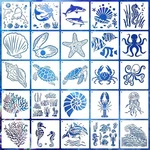 6 Inch Sea Life Stencils Reusable Ocean For Painting On Wood, 25 Pie.... Fixed Price $20.73.
