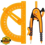 Zonon Orange Protractor Compass Set, 6 Inch 180 Degree Math Tools. Fixed Price $17.99.