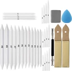 33 Pcs Blending Stumps Tortillions Art Blenders Drawing With Sandpaper. Fixed Price $18.95.